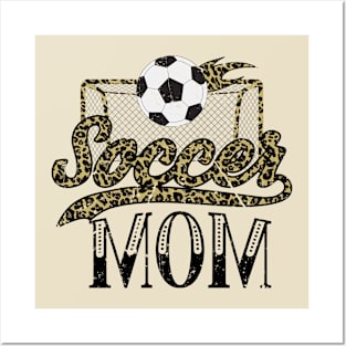 Soccer Mom with Leopard Print Net and Soccer Ball Posters and Art